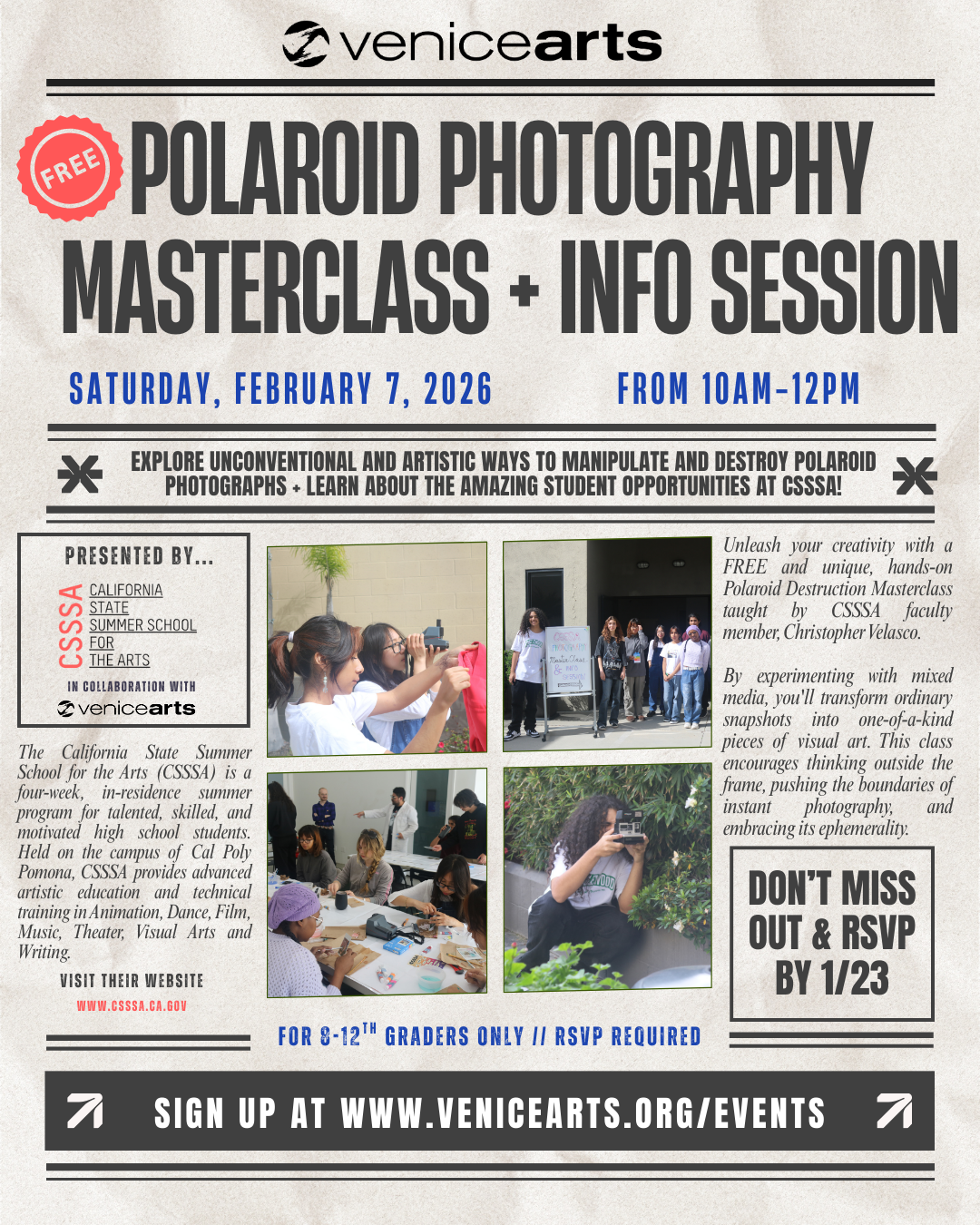 CSSSA Polaroid Photography Masterclass + Info Session