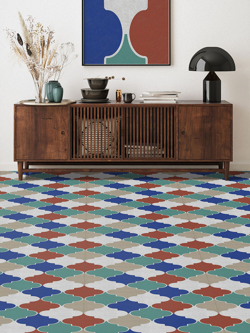 Royal Blue Pinwheels handmade ceramic tiles for mosaic design.