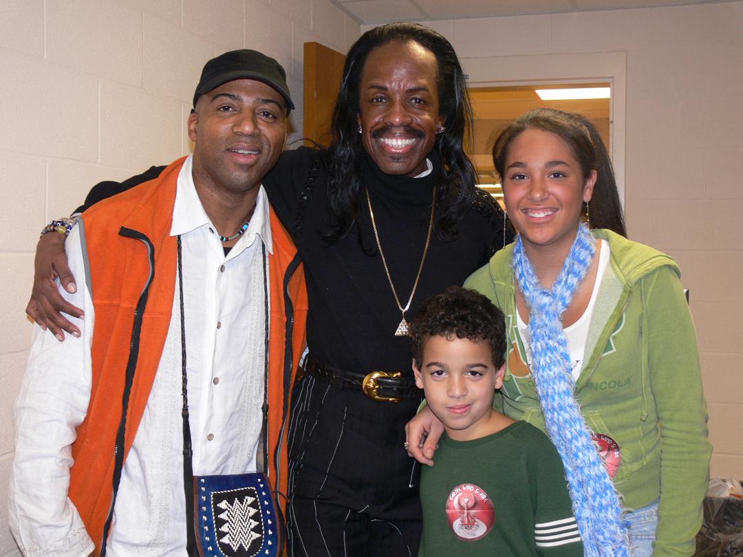 Keith Robinson, Verdine White, Denzel and Janaye Robinson