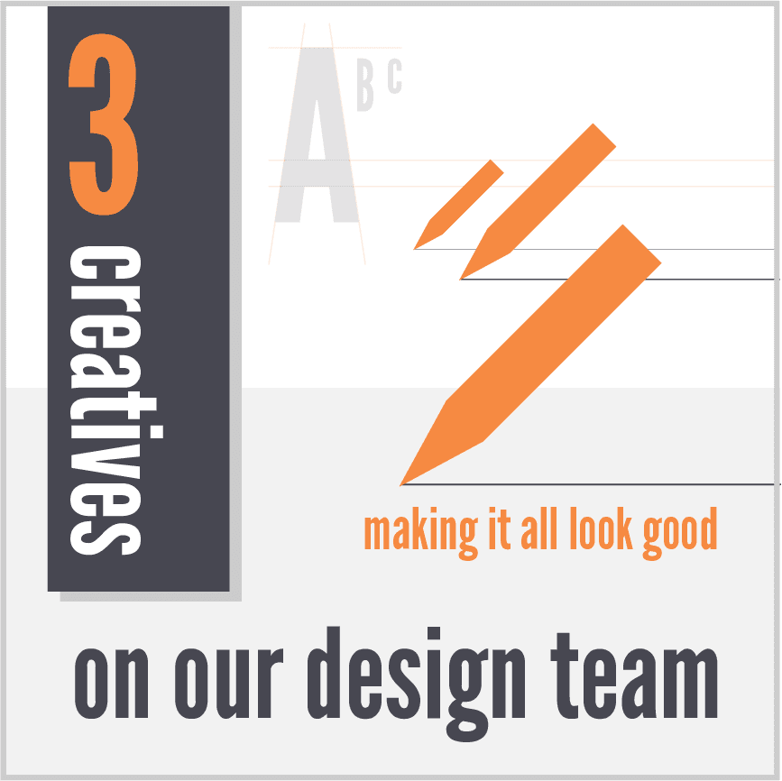 Copy of 3 creatives on our design team making it look good