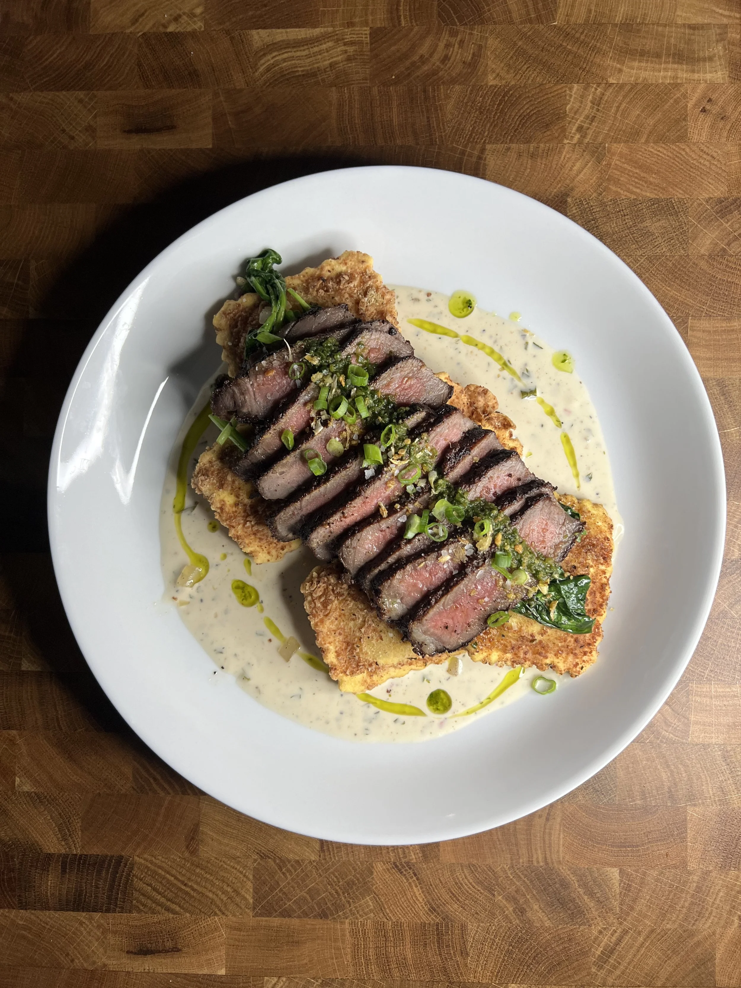 STEAK AND FRIED RAVIS (Crab & Shrimp)