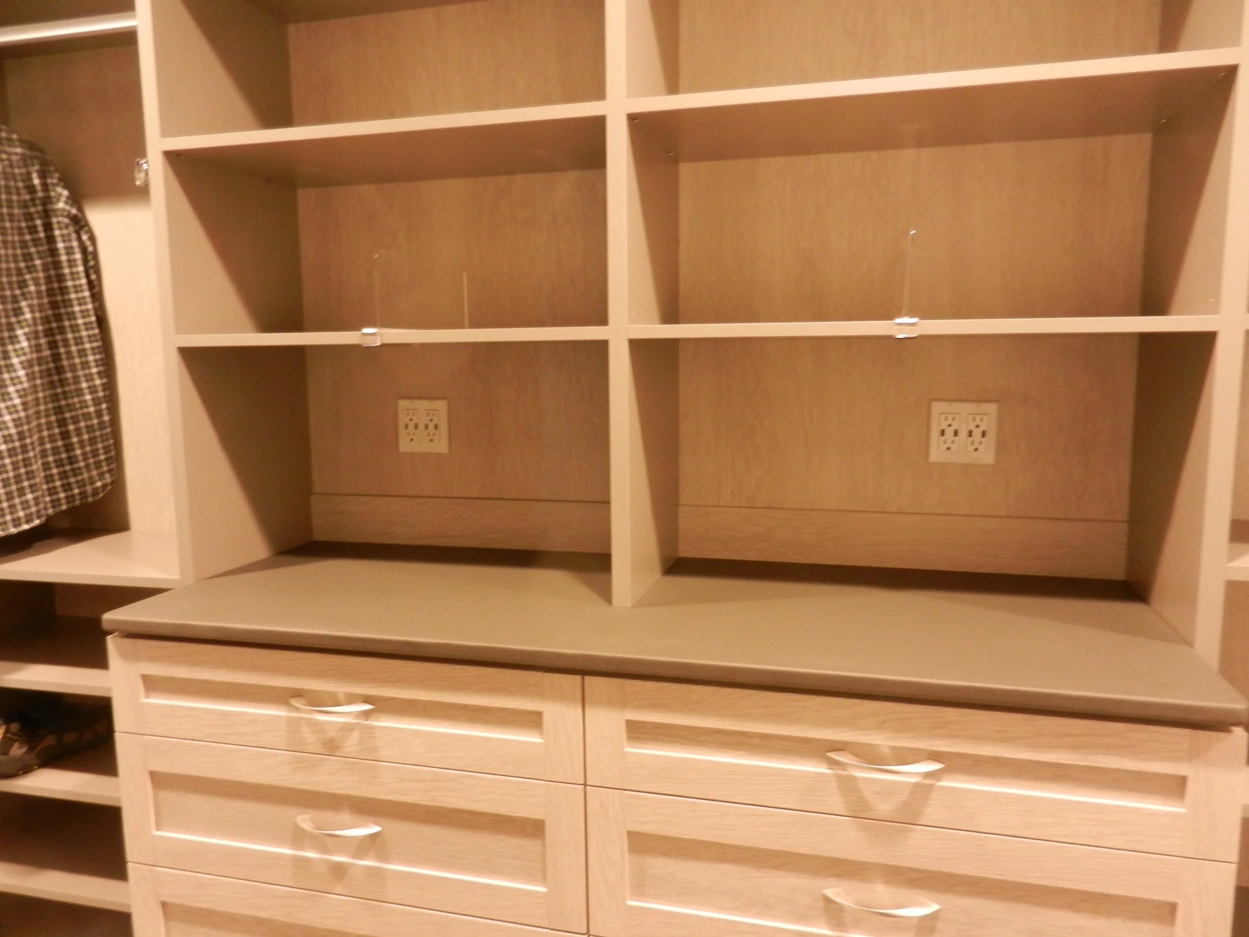  Compact Style (A) Wheat leather countertop in a hutch. 