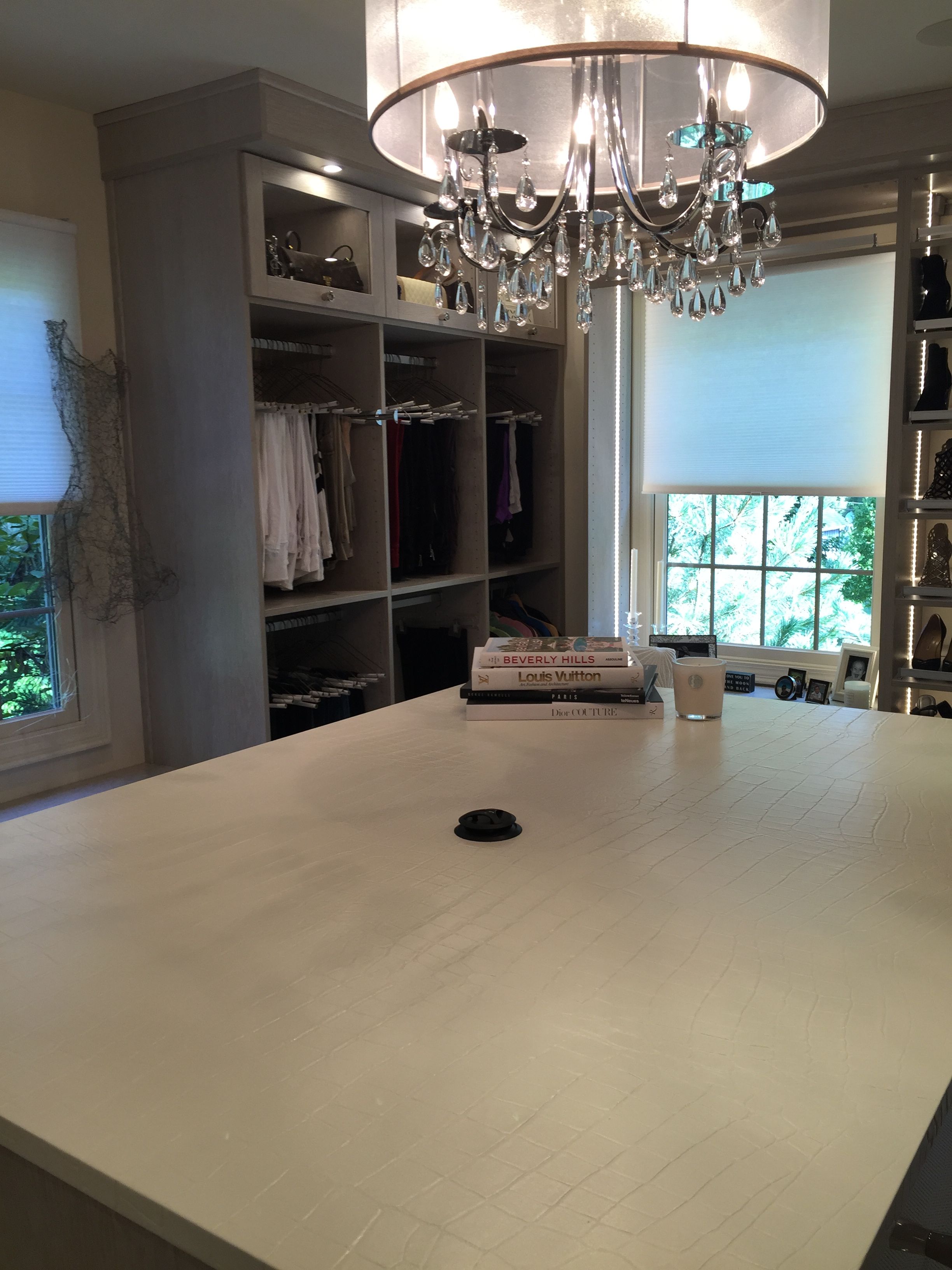  Contemporary style (C) counter top with opening for cables in dECOLeather Recycled Leather Veneer by Formica Group 