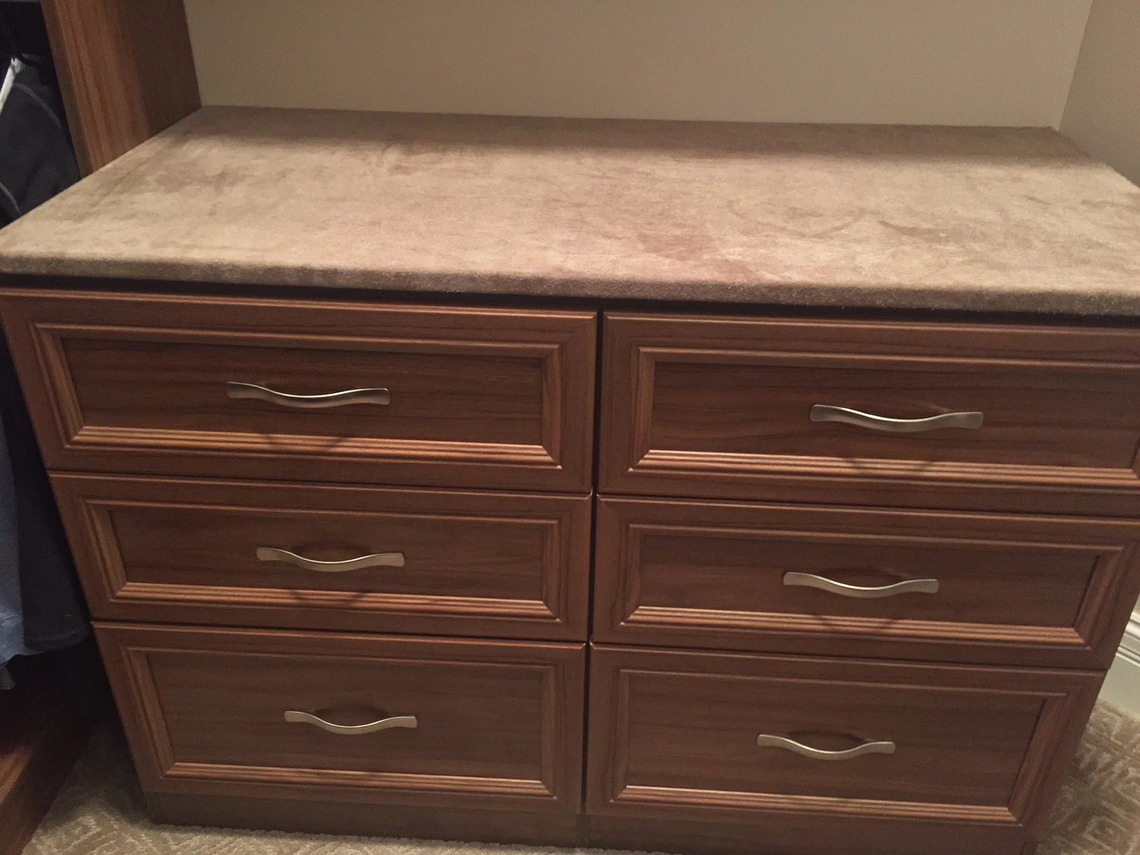 Custom Suede style A (compact) countertop in a hutch 