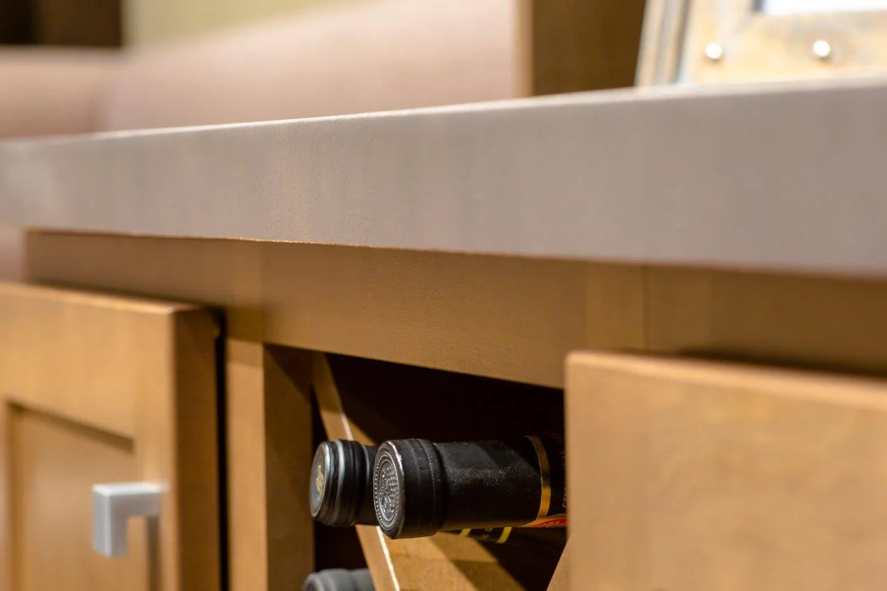 Grey Thunder Buffalo edge detail - dECOLeather Recycled Leather Veneer by Formica Group