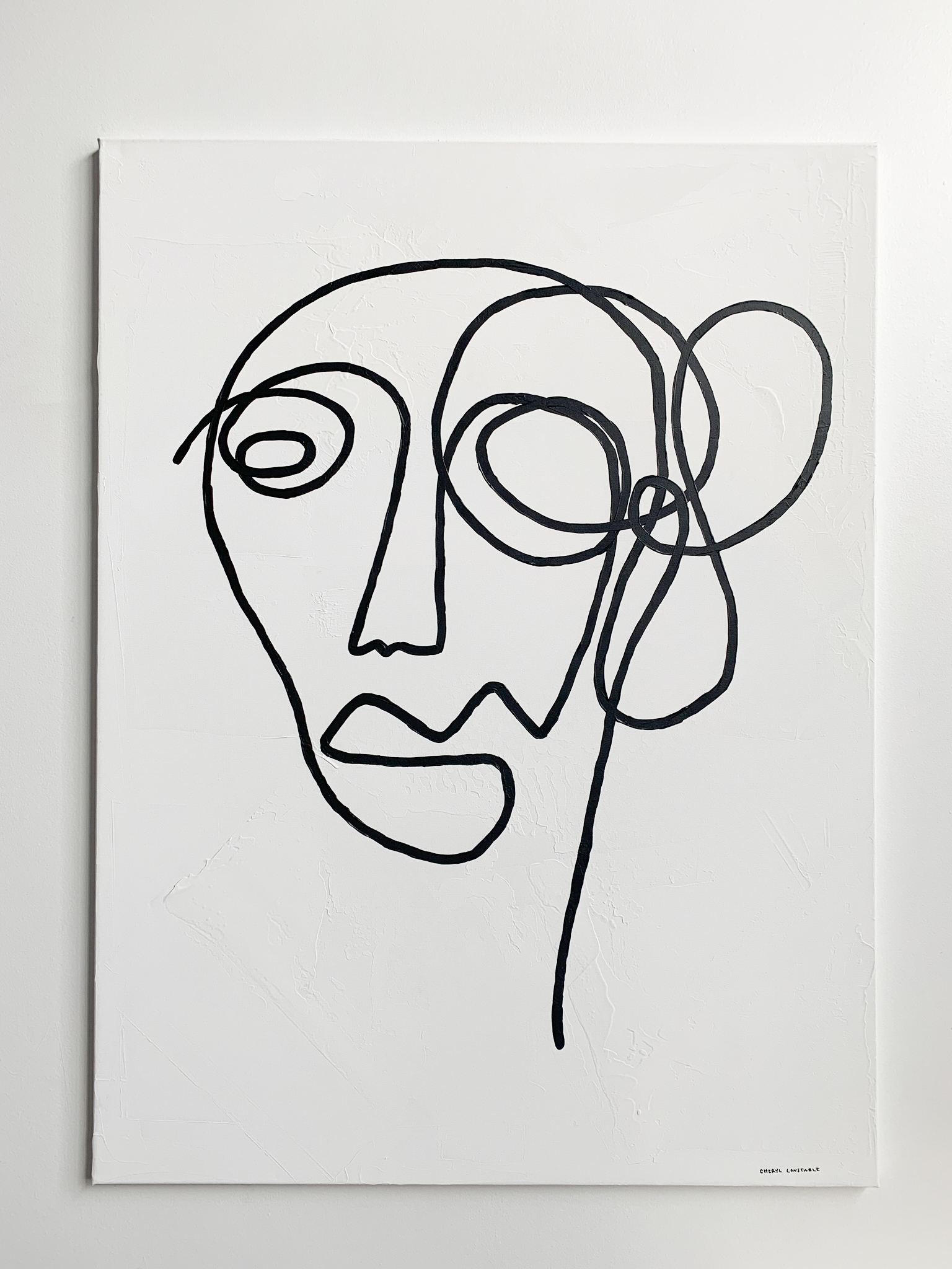 Listener on Textured White 30x40