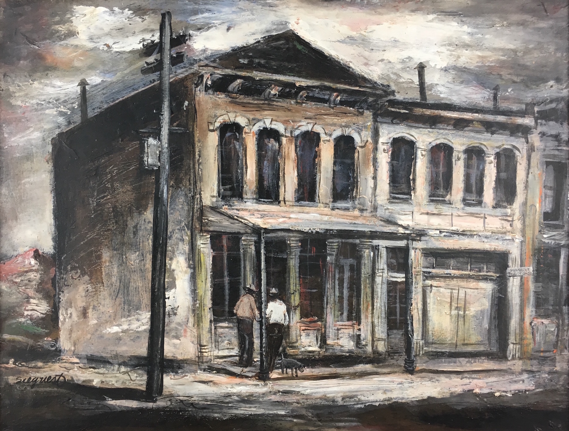 Louis Bassi Siegriest, Virginia City, oil on board, “A Comstock Miner’s Home” Virginia City, 1946, from the Nevada Fine Art Collection.