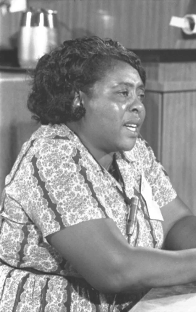 Fannie Lou Hamer serving as a delegate for the Mississippi Freedom Democratic Party at the Democratic National Convention in August, 1964 (Library of Congress).