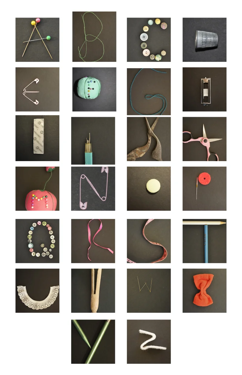 Sewing Kit Alphabet by Cassie Hall