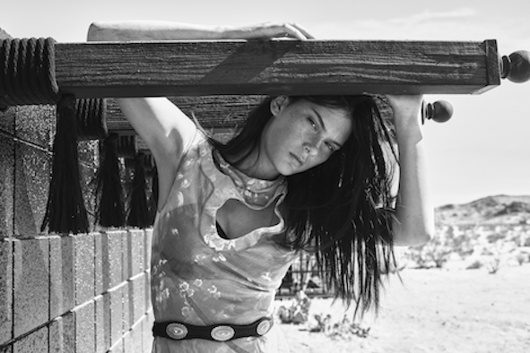 Printed voile Dress and Bra: Celine / Belt: Jessie Western