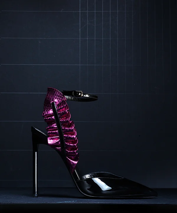 EDIE 110 Leaf slingback pump in fuchsia