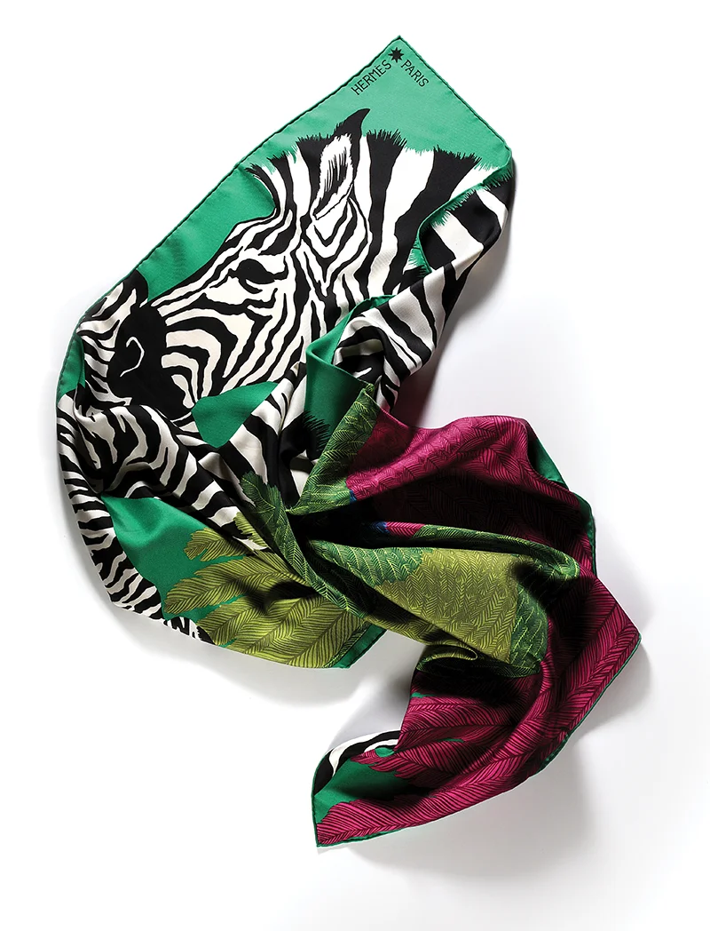 Zebra Pegasus silk scarf: Hermès
