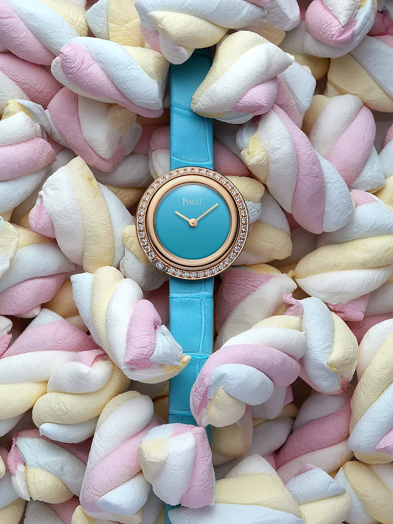 PIAGET Possession watch in pink gold, diamonds and Turquoise dial with alligator strap – £16,800.00 (BOUTIQUE EXCLUSIVE)