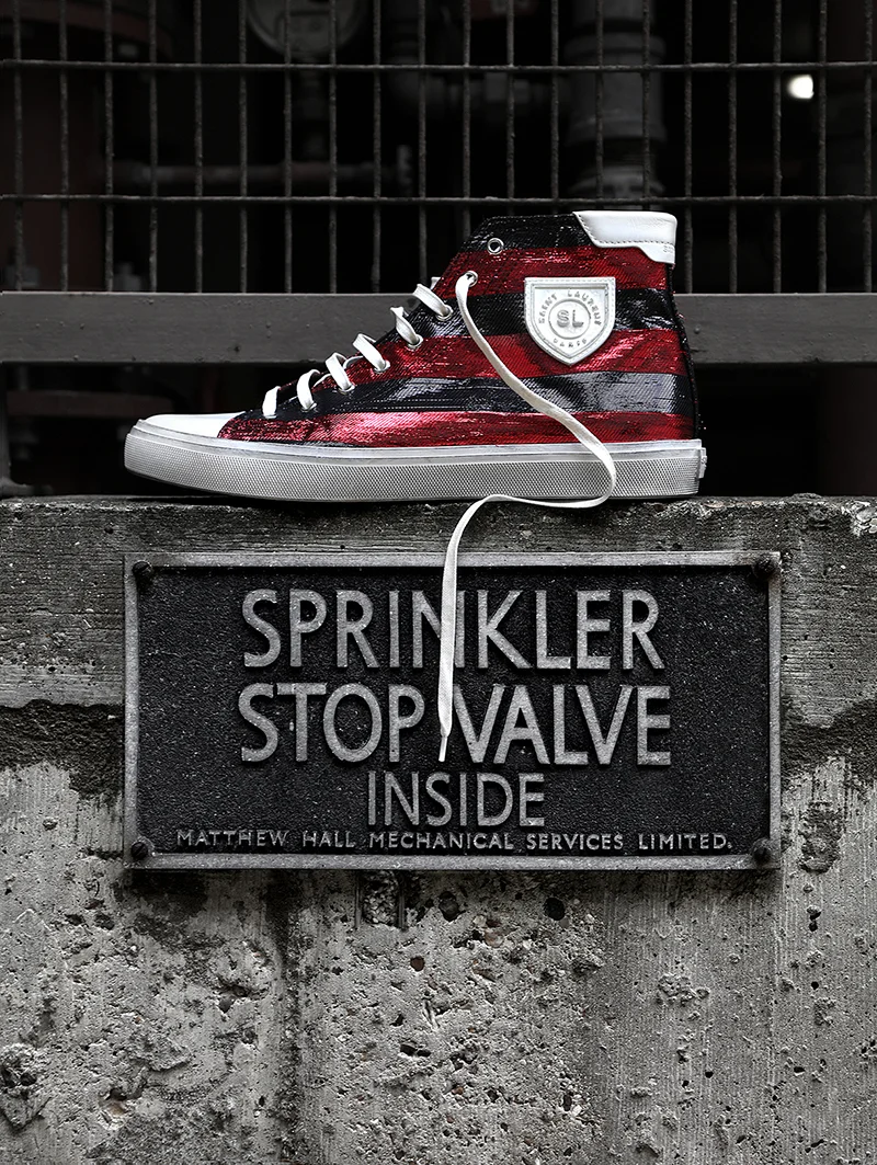 BORDEAUX AND BLUE NIGHT GLTTER MIDNIGHT LEATHER MID TOP BEDFORD SNEAKERS