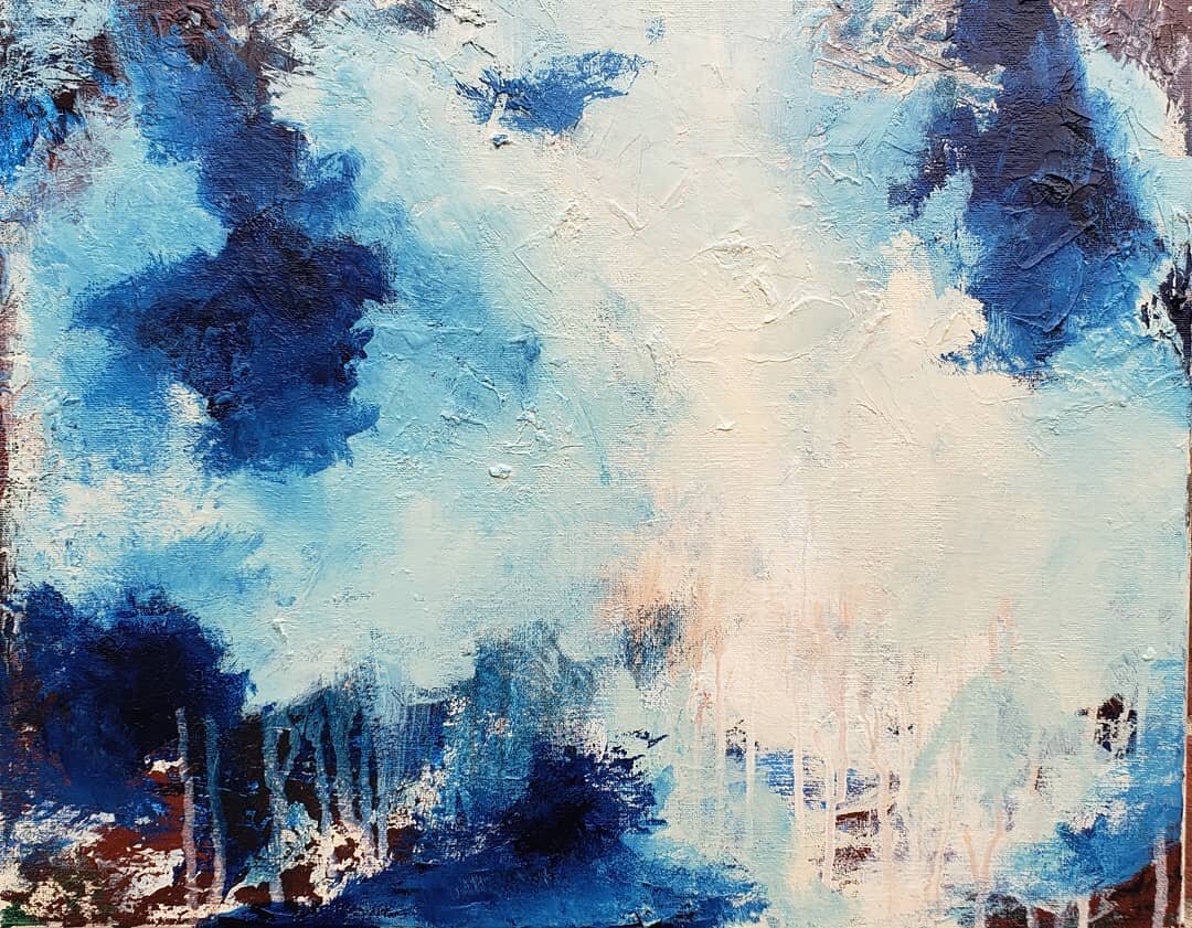 I am obsessed with Prussian Blue, scraping paint on with a palette knife, Unbleached Titanium White, and paint drips. All of which this painting contains...and I'm here for it! 😄
.
.
.
.
.
.
.
.
.
.
.
.
.
.
.
#paintdrips #palletteknife #prussianblue