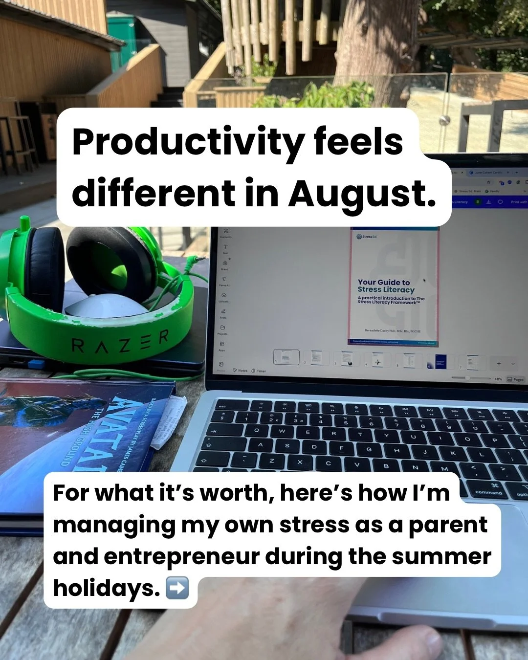 August. 

It&rsquo;s not easy - but it IS easy to forget that fact and expect ourselves to be all things to all people. 

I&rsquo;m a doer and I like to be productive. 

But, in August people are away, kids are off school and all consuming at times, 