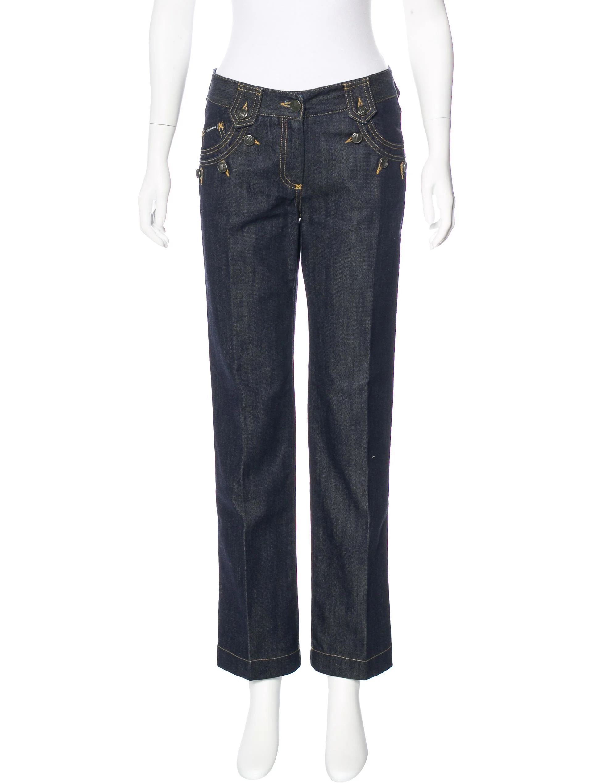 DOLCE & GABBANA Mid Rise Straight-Leg Jeans; Size: US 4; $95.00