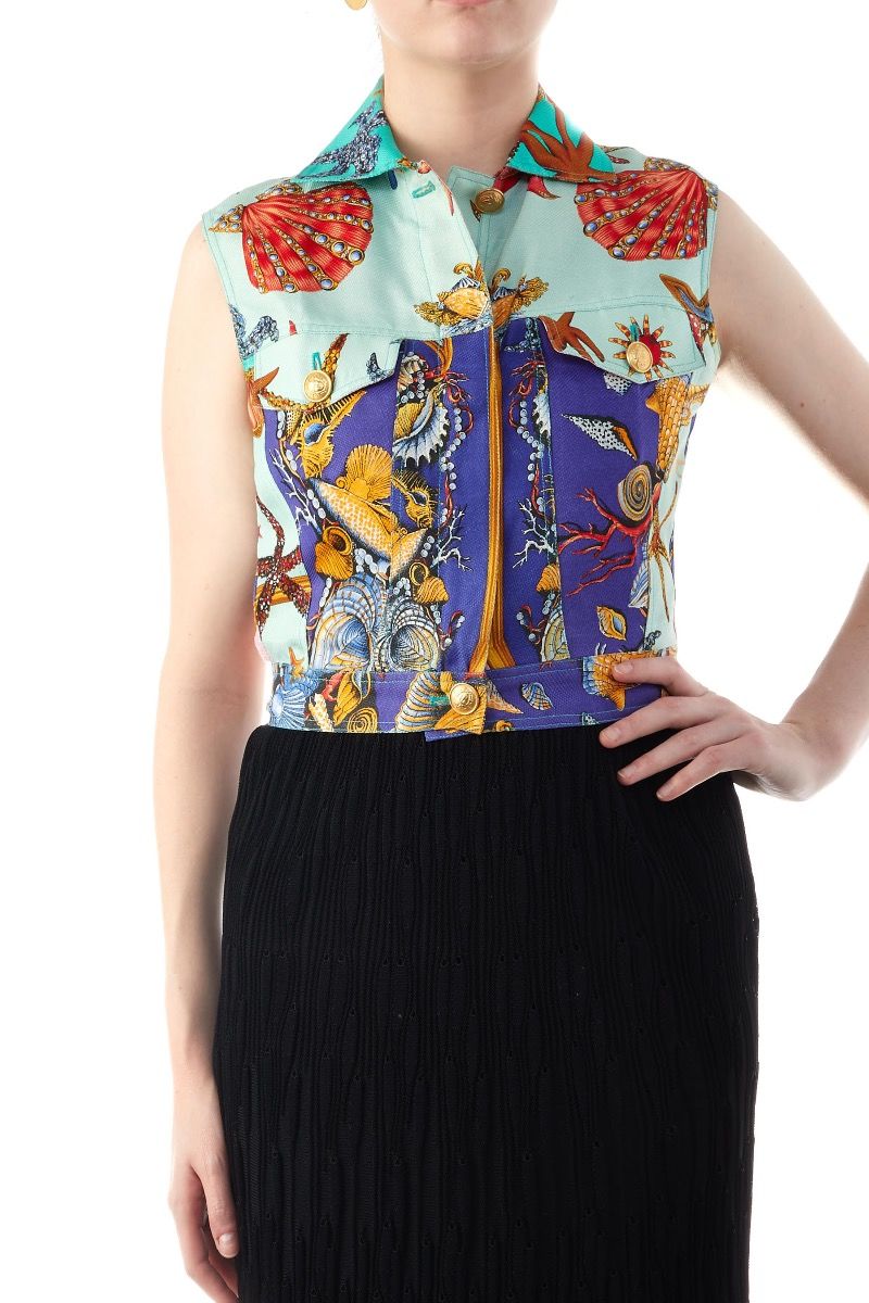 VERSACE "TRESOR DE LA MER" 1992 Collection Zip-Front Vest; $1,250.00