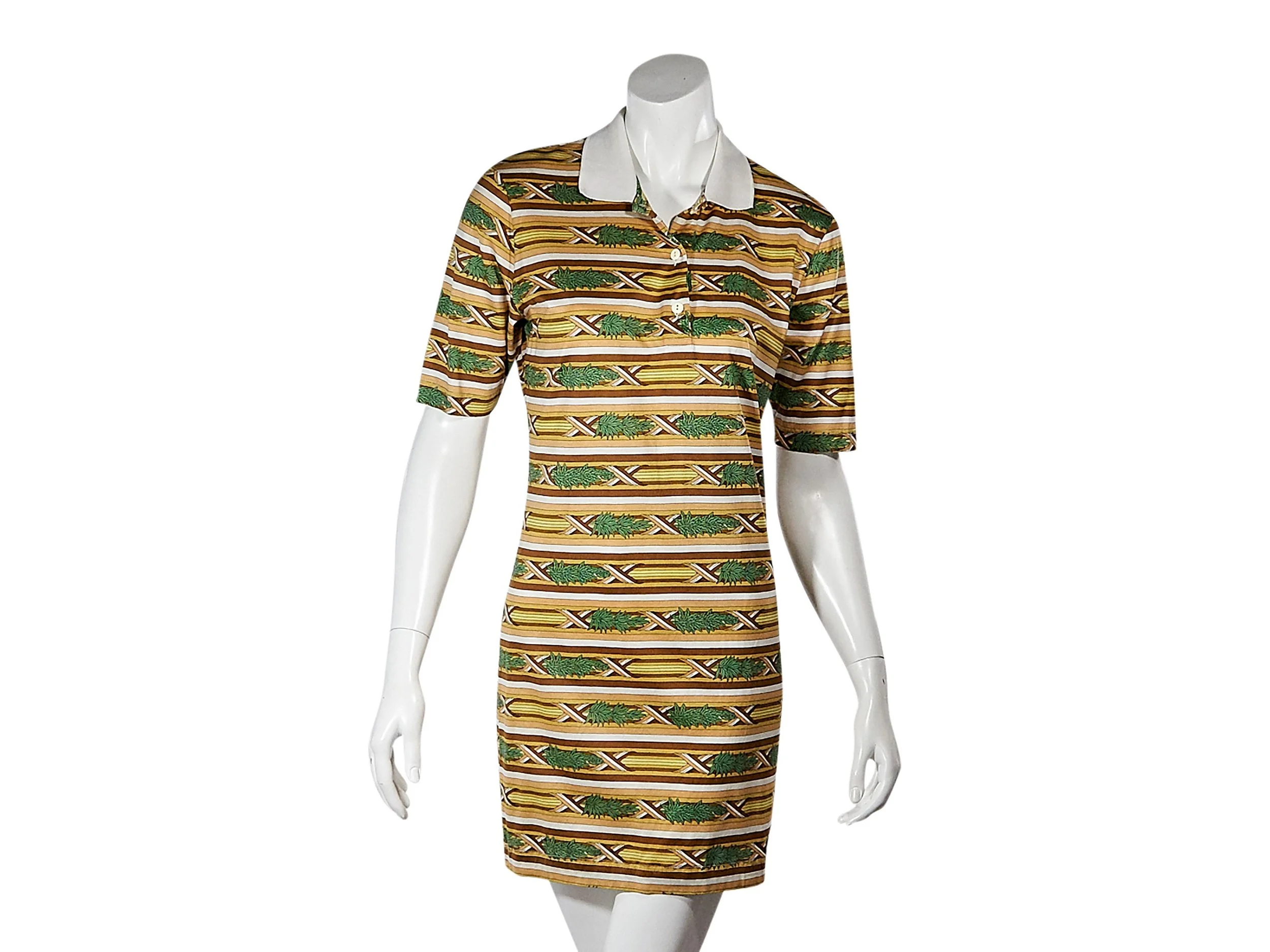 HERMÈS Multicolor Vintage Striped Shirtdress; Size: S; $385.00