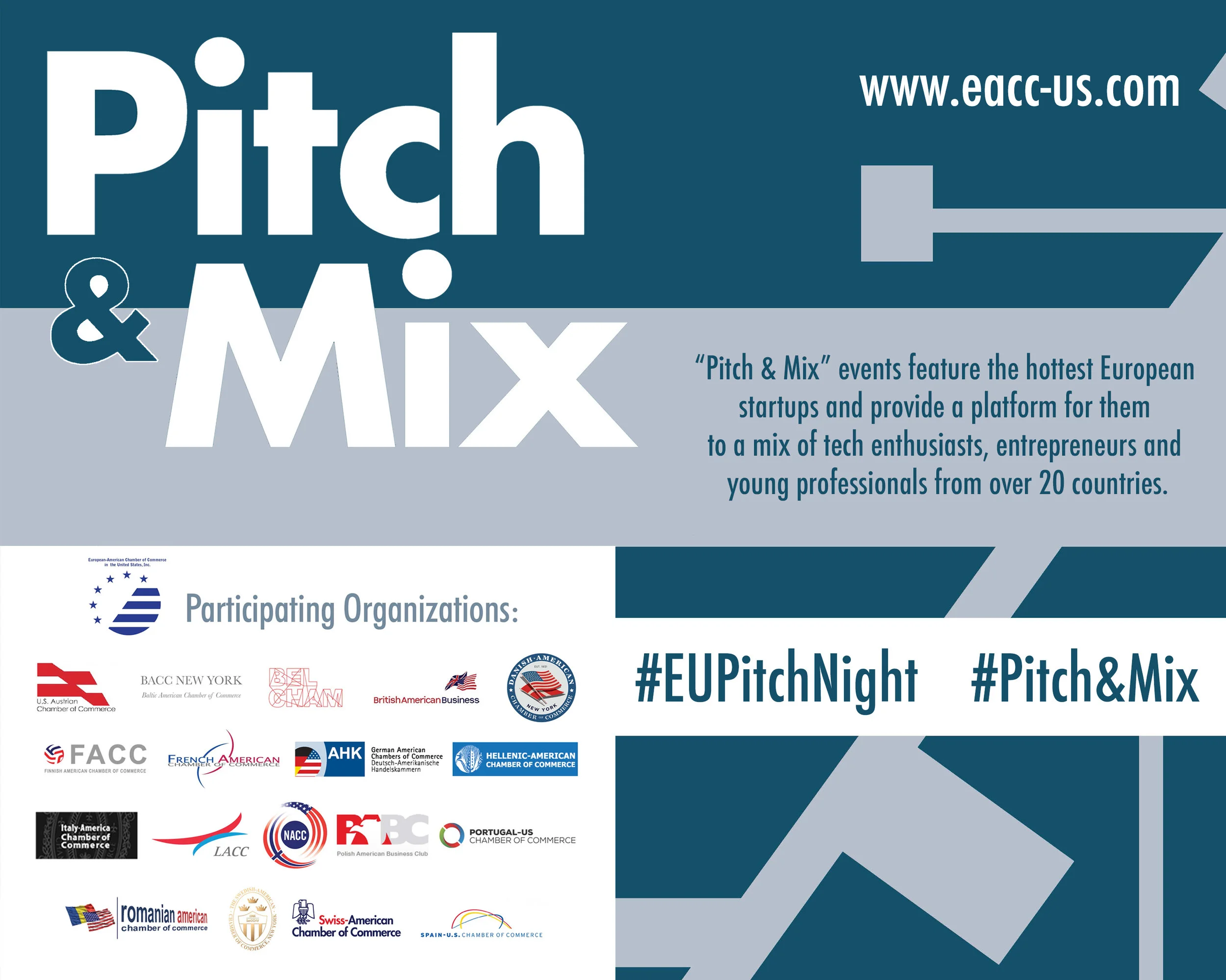 European Pitch & Mix Night. Powered by the the European-American Chamber of Commerce in the United States (EACC)