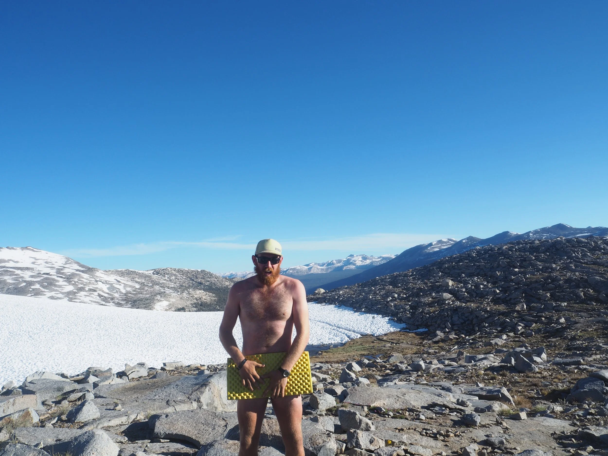 YIKES! Donohue Pass on national hike naked day. 