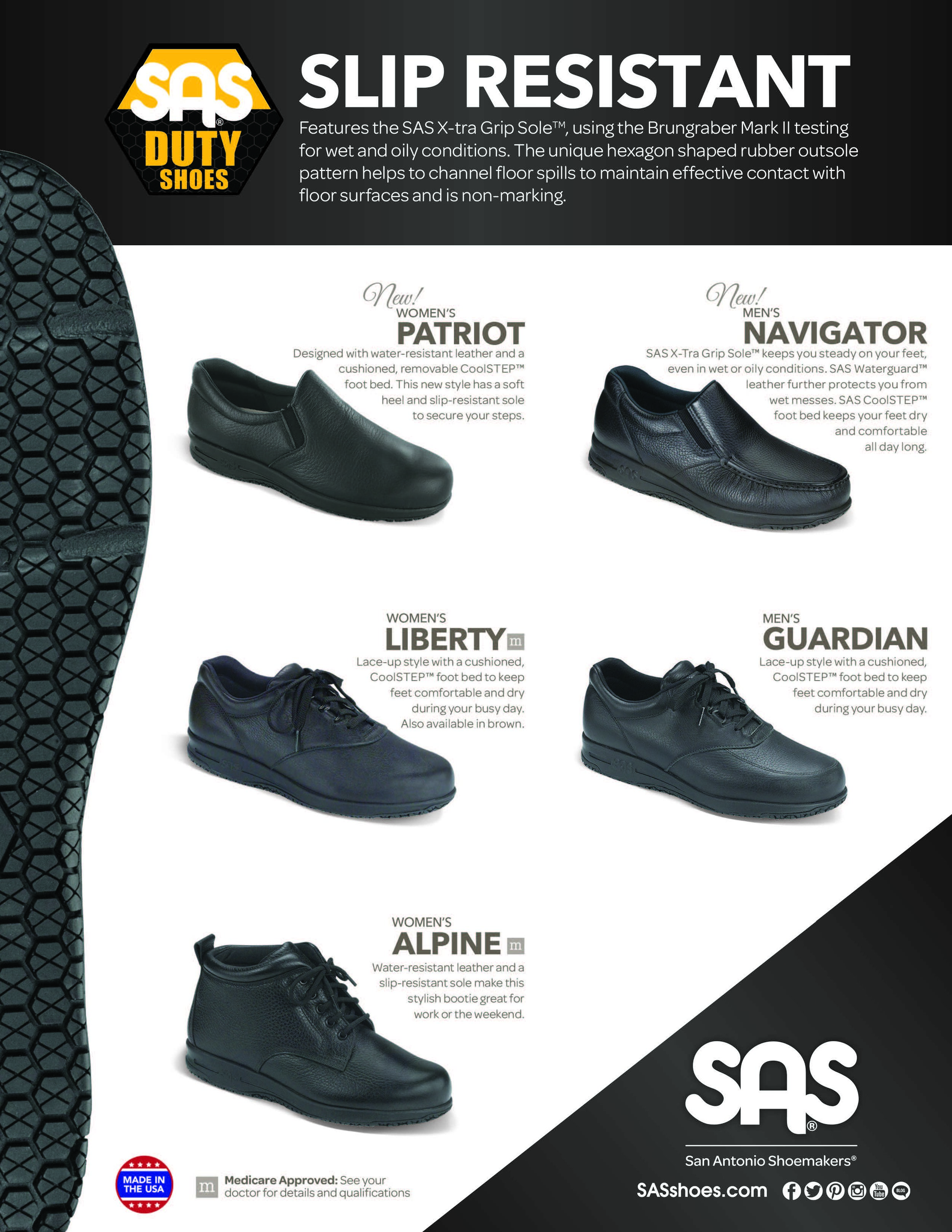 sas slip resistant work shoes