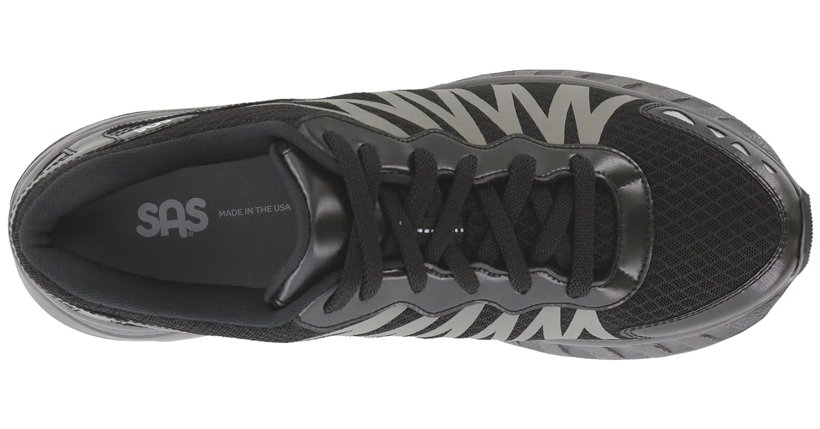 Pursuit Lace Up Sneaker- Black/Gray — SAS Shoes Buffalo