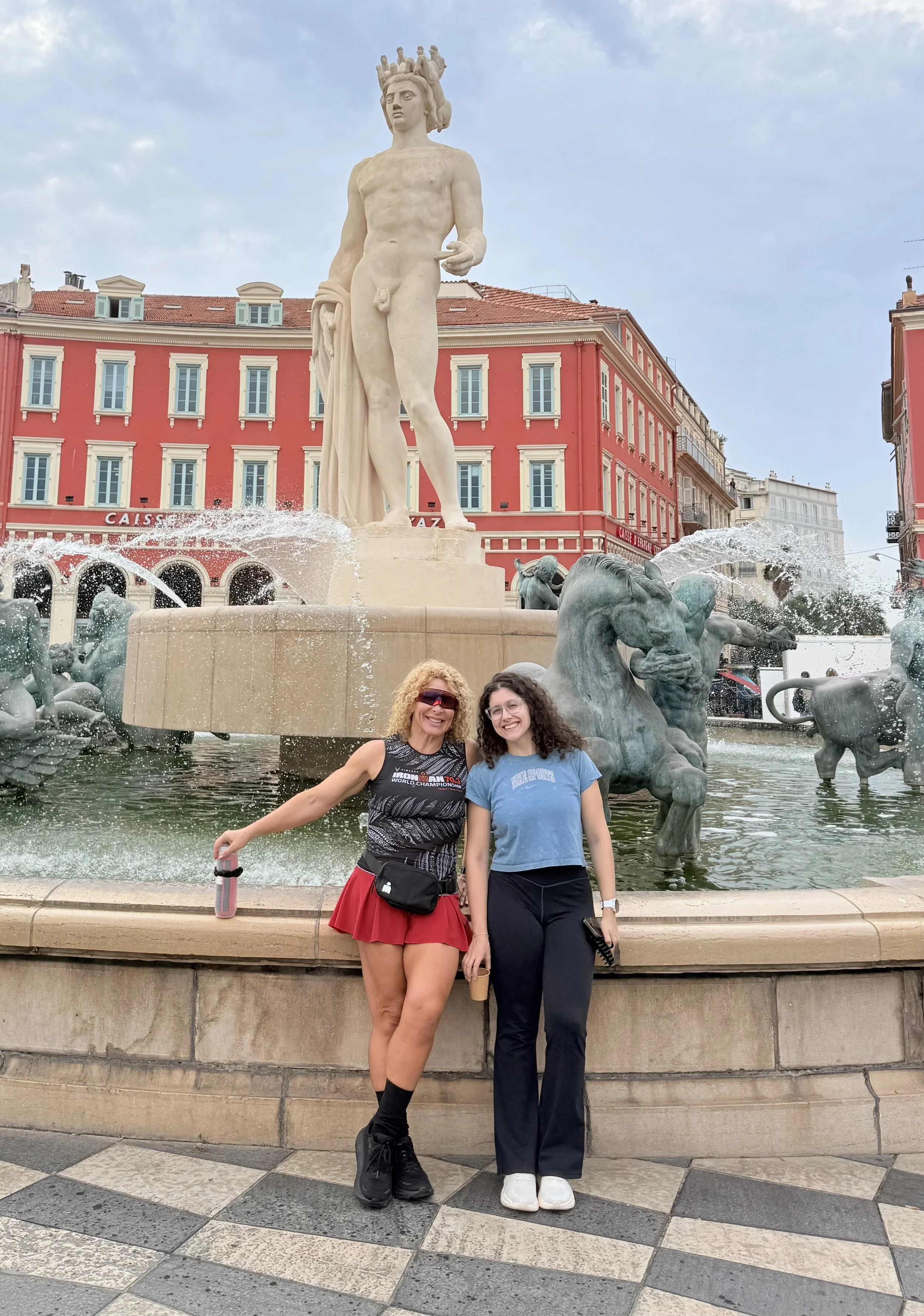Rosa Laura with her daughter Asia in Nice IRONMAN 70.3 World Championship