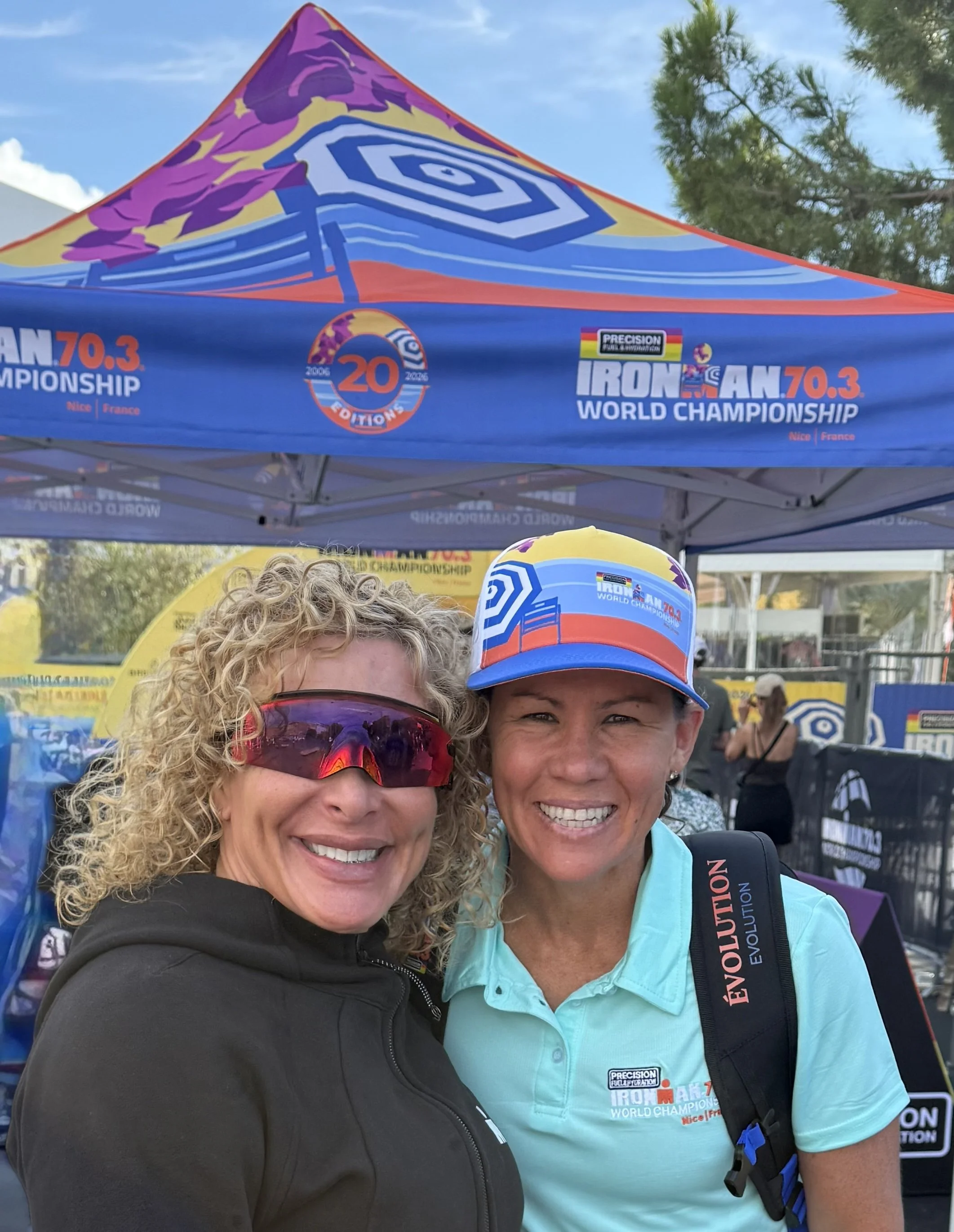 Rosa Laura with Mirinda Carfrae in Nice IRONMAN 70.3 World Championship