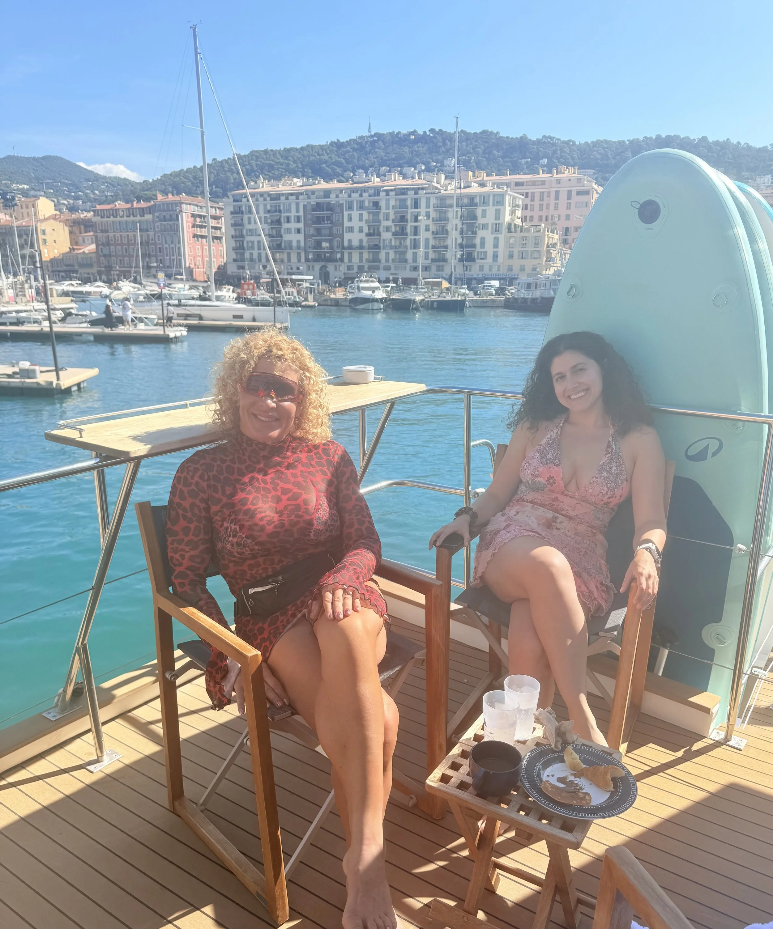 Rosa Laura with her daughter Asia in French Riviera after IRONMAN 70.3 World Championship
