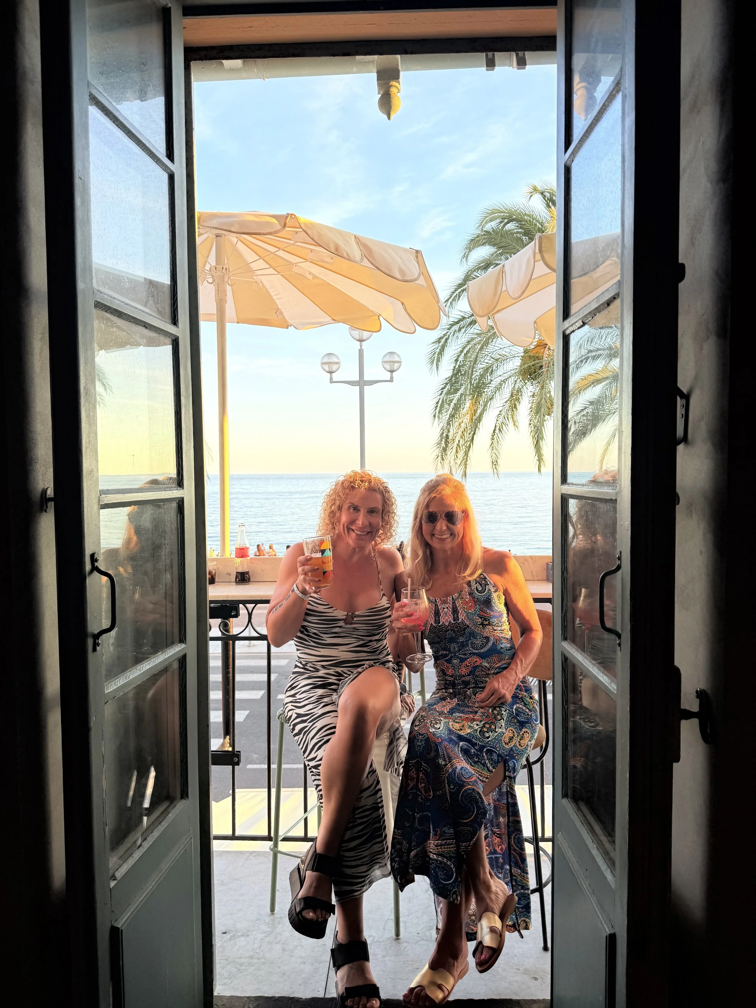 Rosa Laura with her friend Norma Edge in Nice IRONMAN 70.3 World Championship