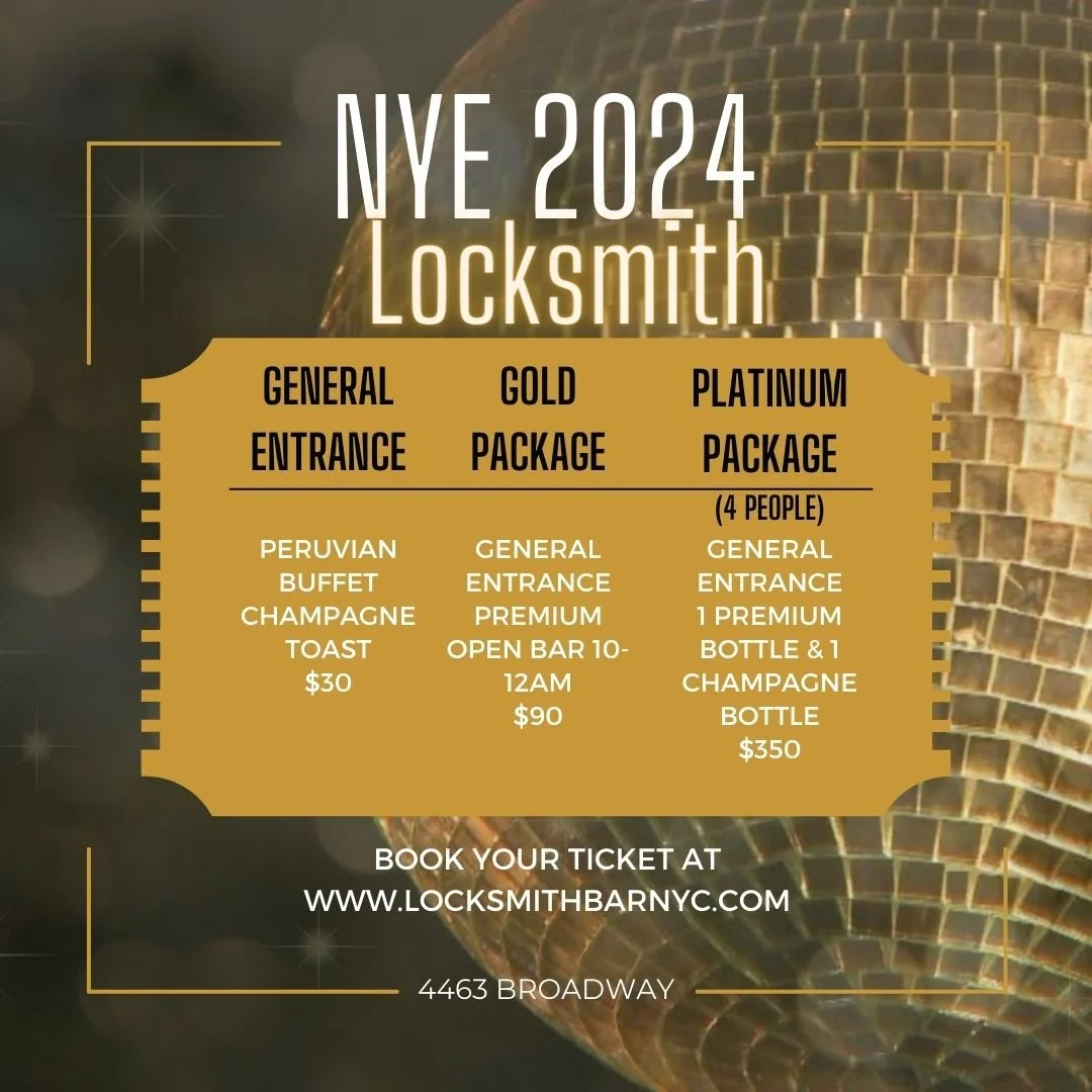 MENU — Locksmith Bar