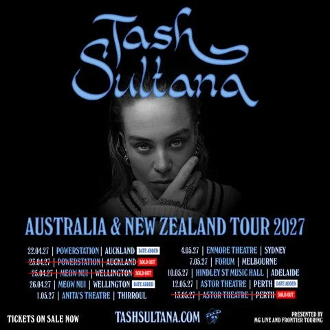 Tash Sultana Australian tour 2027 – official tour poster