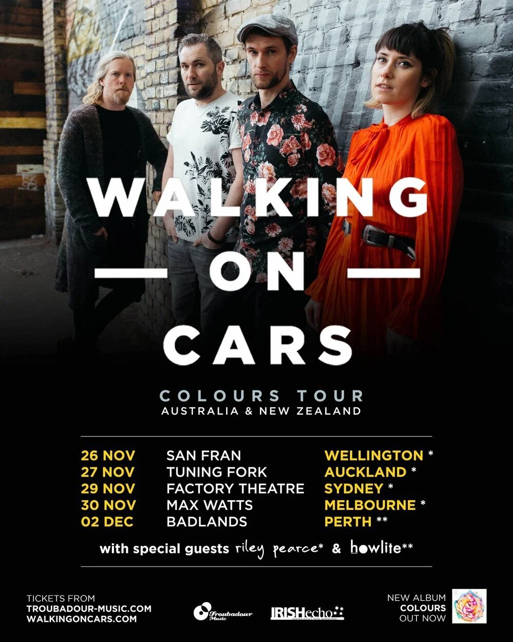 irish band walking on cars