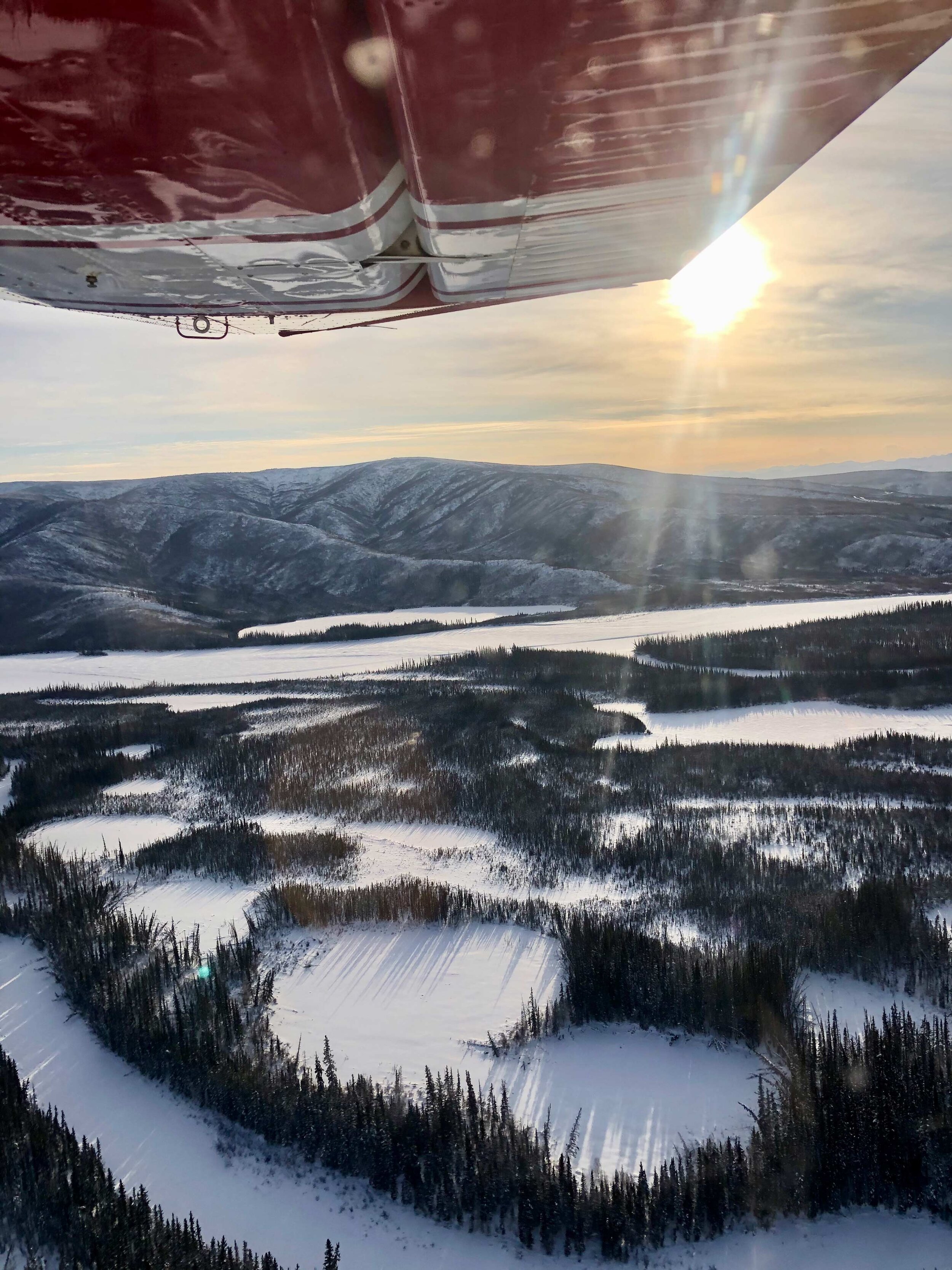  View of Alaskan landscape in Tetlin National Wildlife Refuge from a bush plane.  
