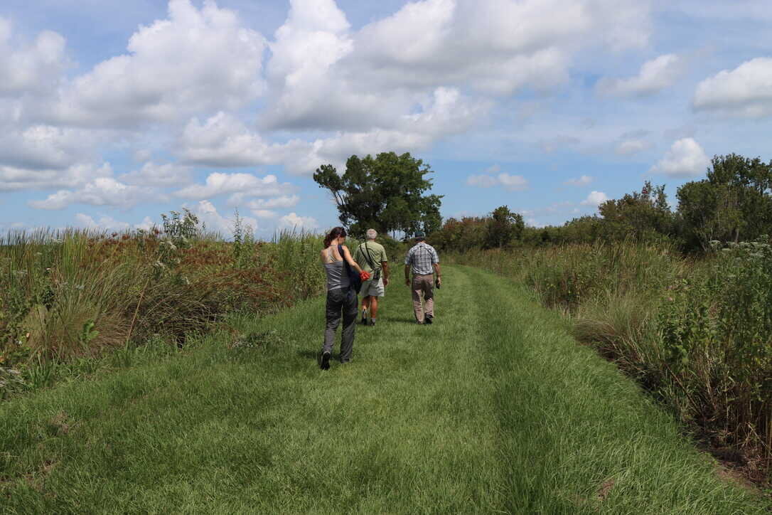  The team hiking at Lake Woodruff NWR  