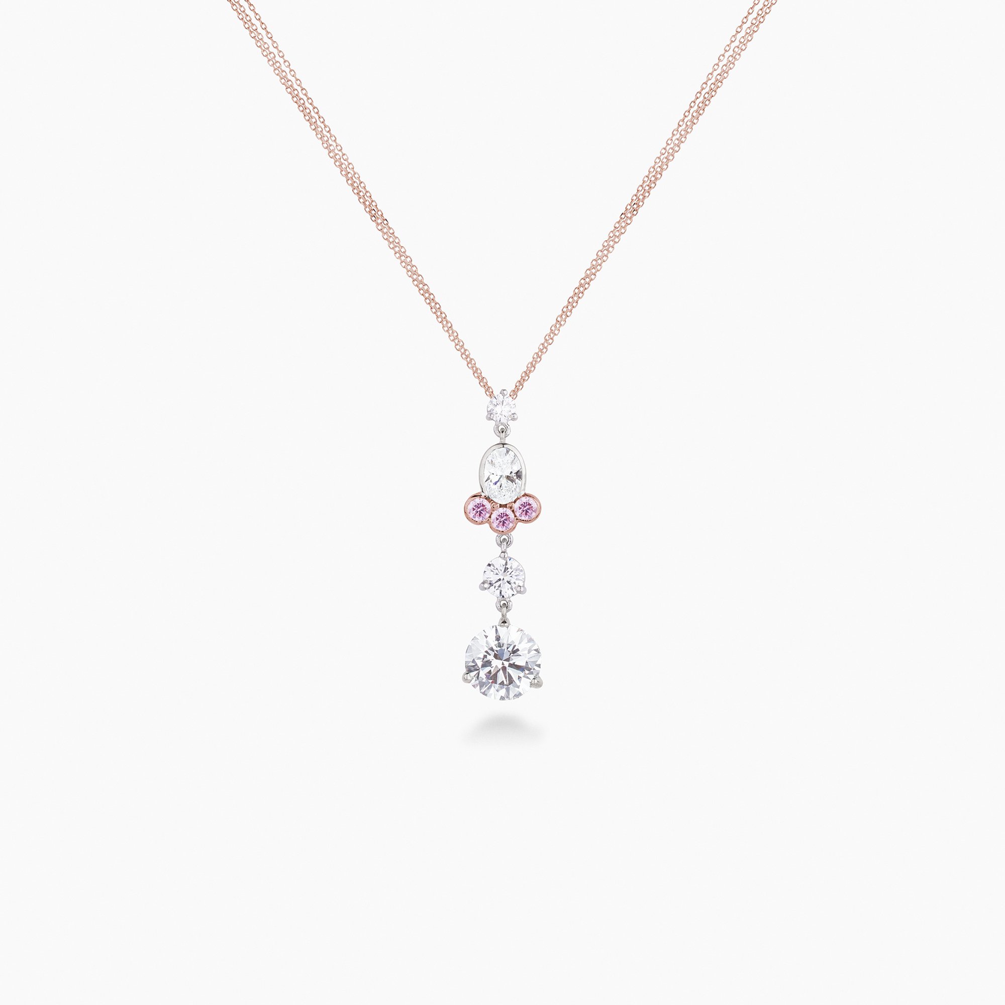 Pendant - Intense Fancy Pink Diamond - Diamond - 18ct Rose Gold - Platinum