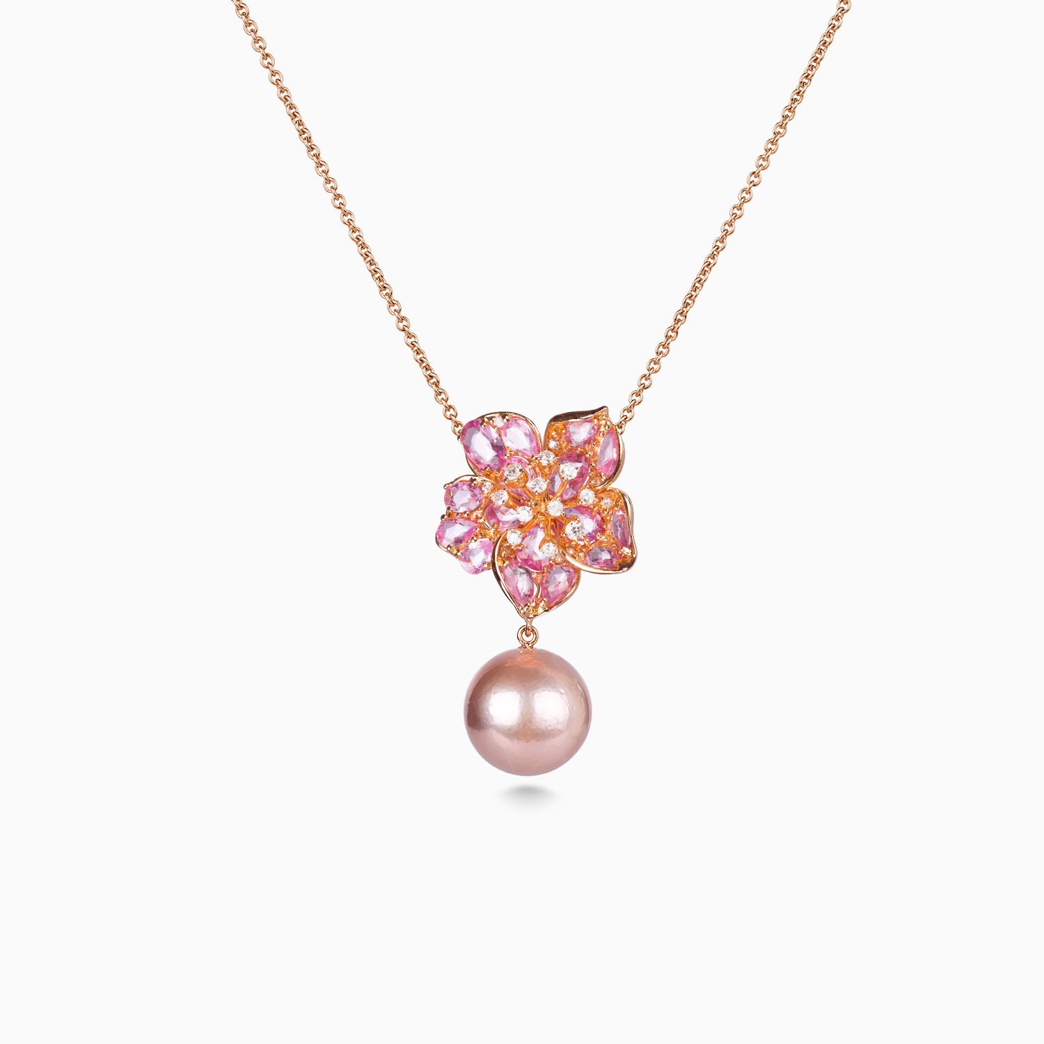 Delphinium Rose Gold Diamond and Pink Sapphire Pendant.jpg