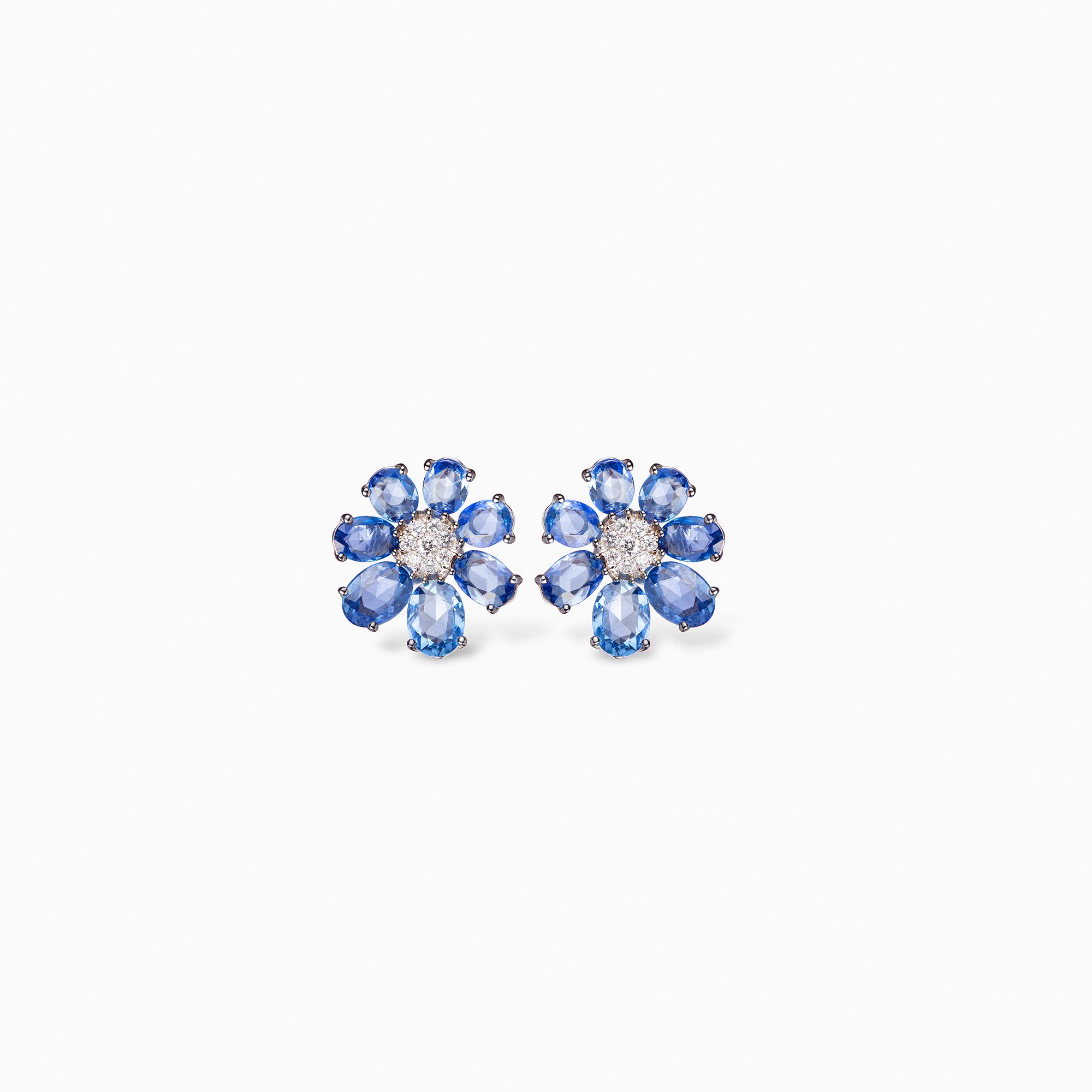 Earrings - Sapphire - Diamond - 18ct Gold