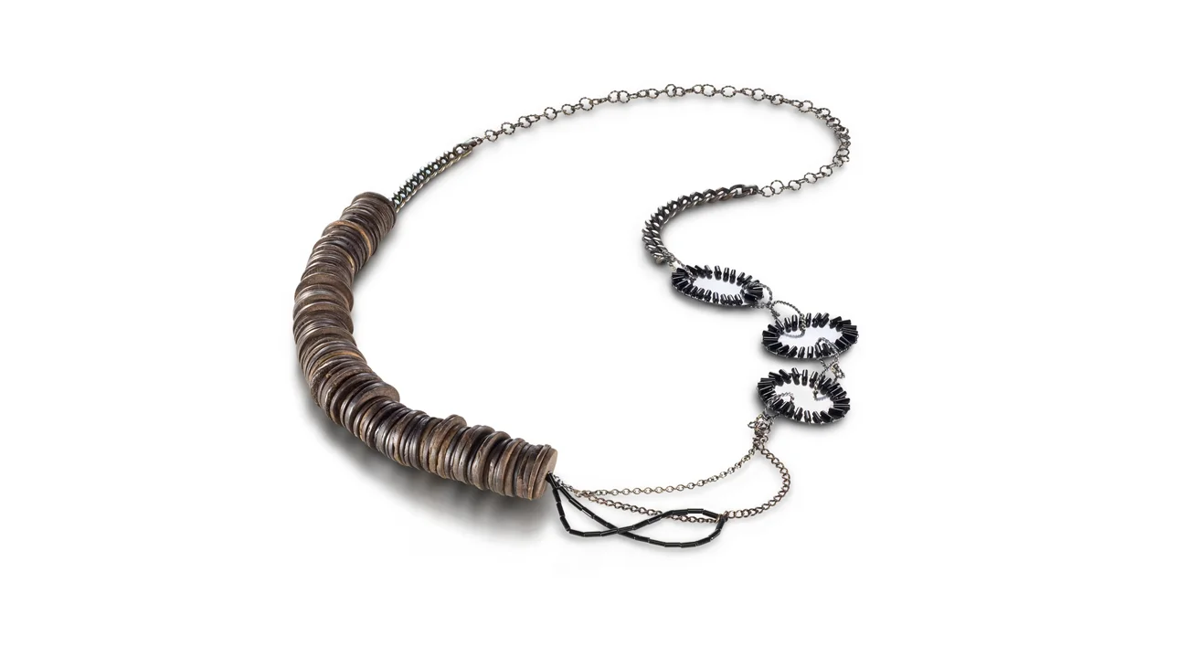 Materials: sterling silver, glass beads, mixed media Date: 2010