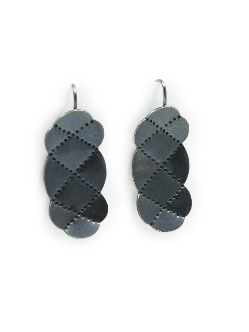Long Criss-Cross SCALLOPED & FACETED Earrings