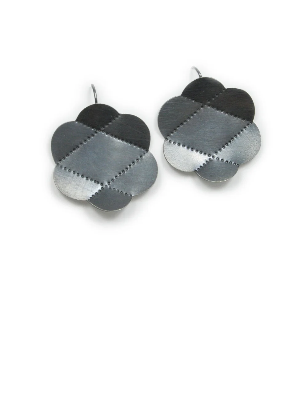 Large Criss-Cross SCALLOPED & FACETED Earrings