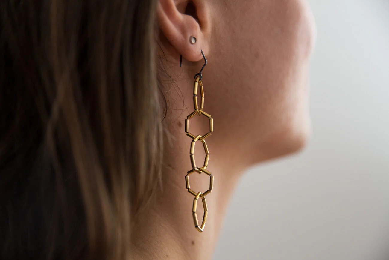 Long Light Octagon LINKS Earrings