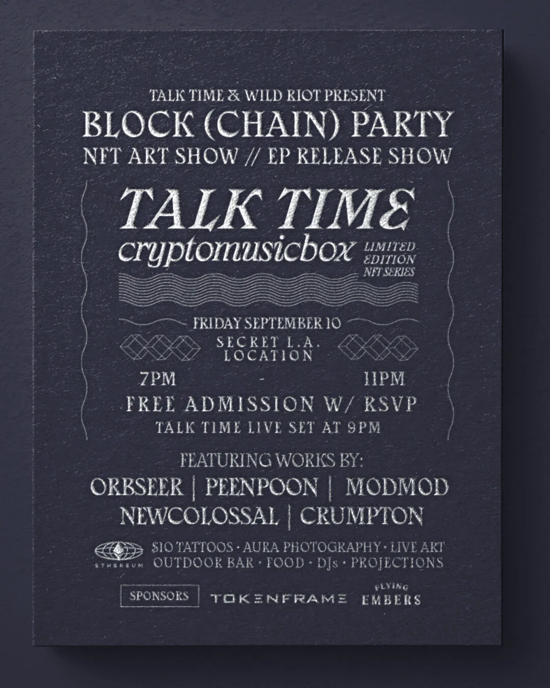 Talk Time &amp; Wild Riot Present: BLOCK (CHAIN) PARTY // NFT &amp; EP Release Show