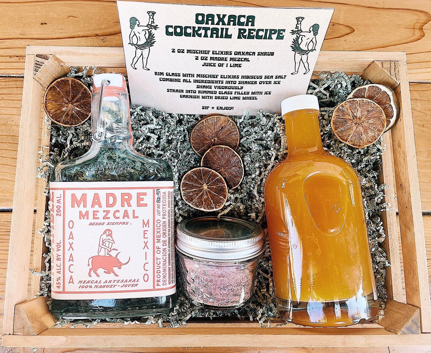 a mischievous weekend awaits you🍹
&bull;
&bull;
&bull;
take home oaxaca cocktail kits back by popular demand featuring @mischiefelixirs x @madremezcal
#cocktailsathome