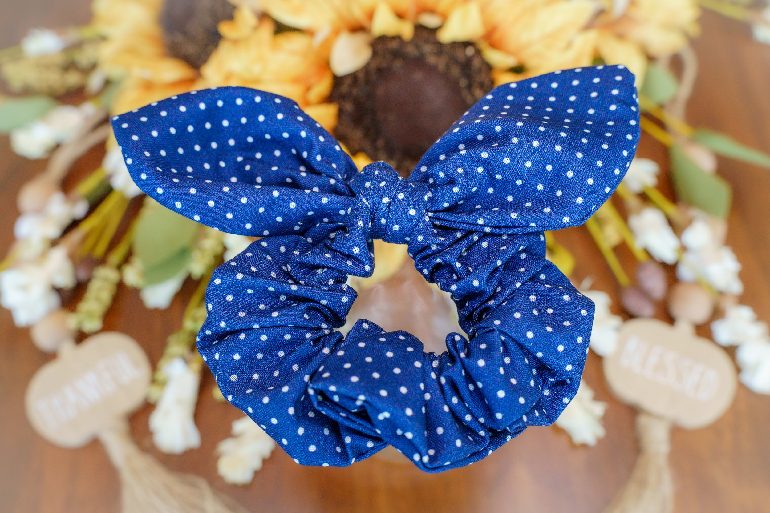 Blue Polka Dot Bow