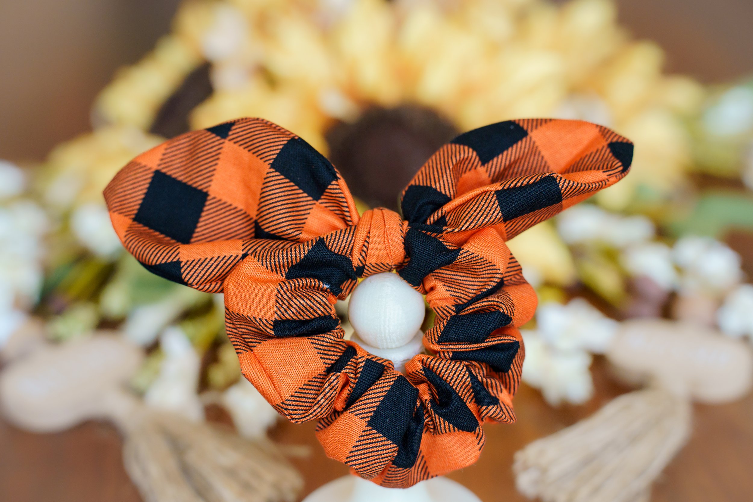 Fall 2025 Orange Flannel Bow