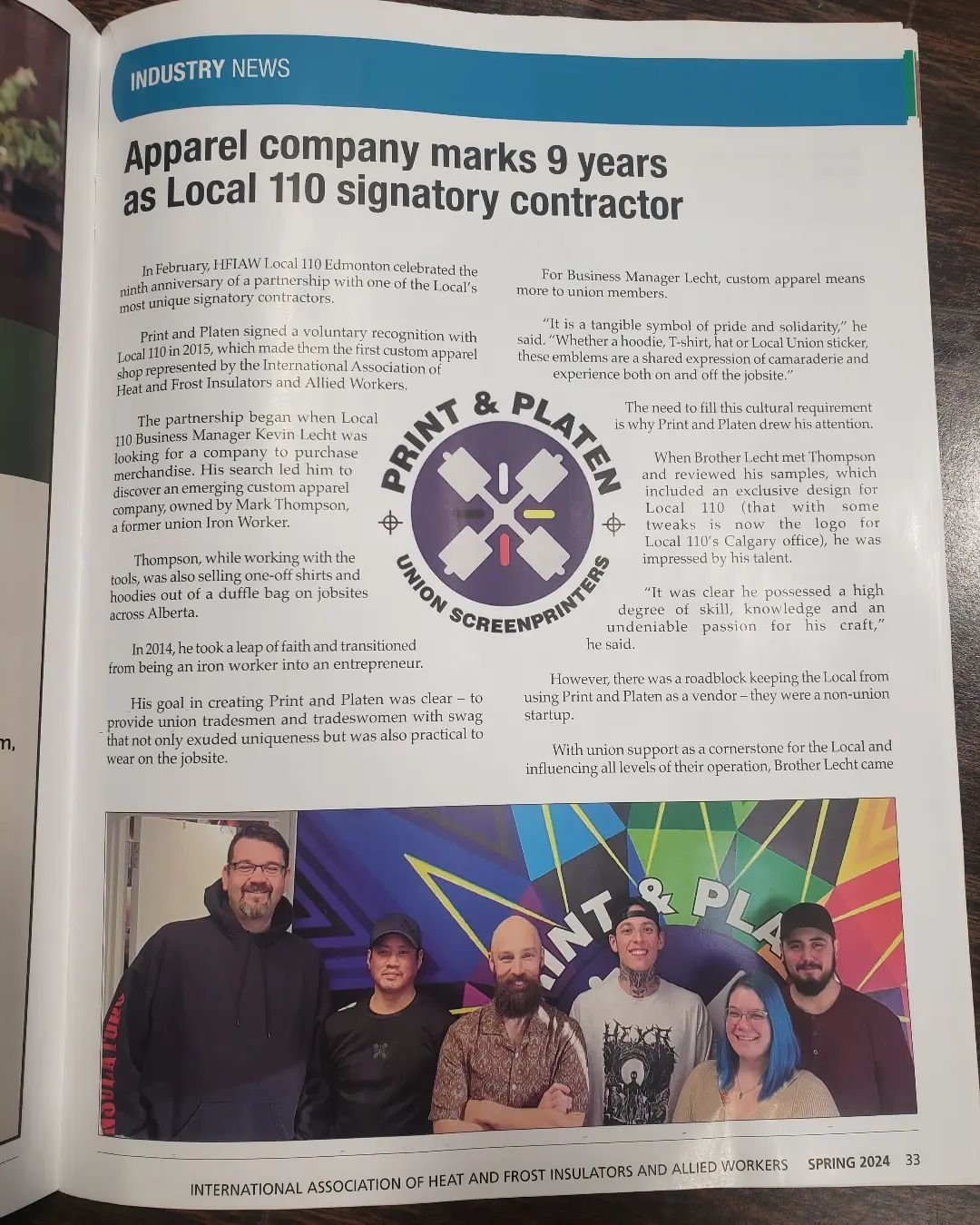 We're super proud to be a part of the 110 and love this article they did about the shop becoming the first union printers!

#printandplaten #alternativetradeswear #edmontonstickers #unionscreenprinting #local110 #110 #yeg #yegart #yegbusiness #indige