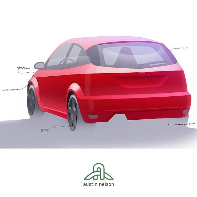 Wrapped up this quick little &quot;sketch on lunchtime&quot; sketch of my Ford Focus, slightly modified vision of the future. #anelsondesign