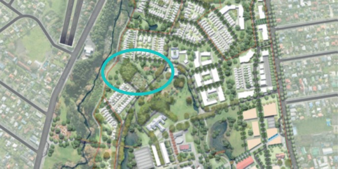 The image above is an extract from Unitec's 2015 updated submission to the Auckland Unitary Plan . It includes the Sanctuary Mahi Whenua as part of its intention for the area to become one of the most liveable villages in the world. Click on the image to view the entire M1 masterplan.